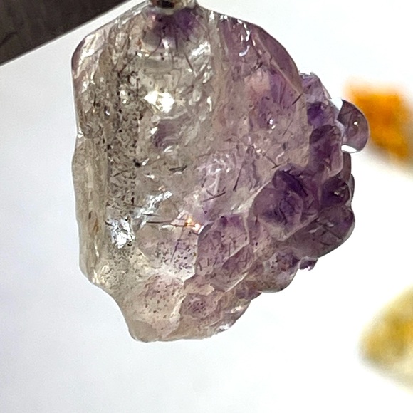 Super Seven Pendant Raw Super Seven Crystal Gemstone Purple Stone Pendant - Picture 7 of 10